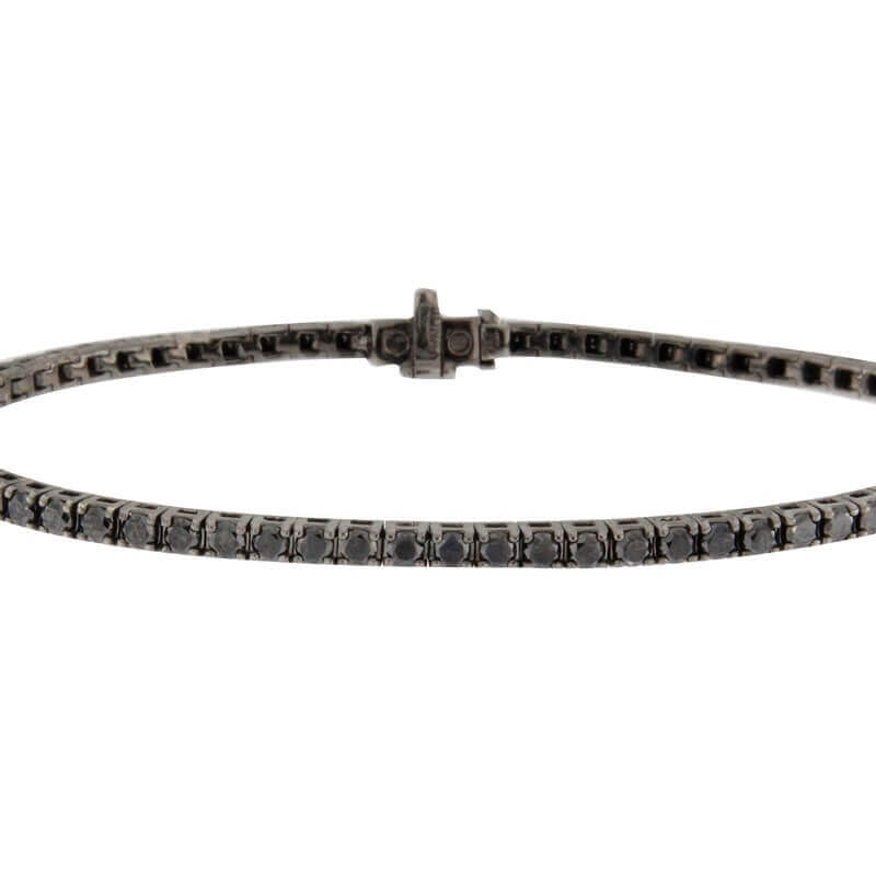 Black Diamond White Gold Black Rhodium Tennis Bracelet