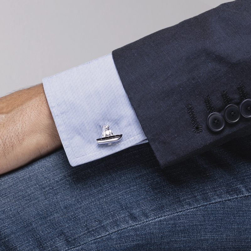 Bear on Boat Cufflinks