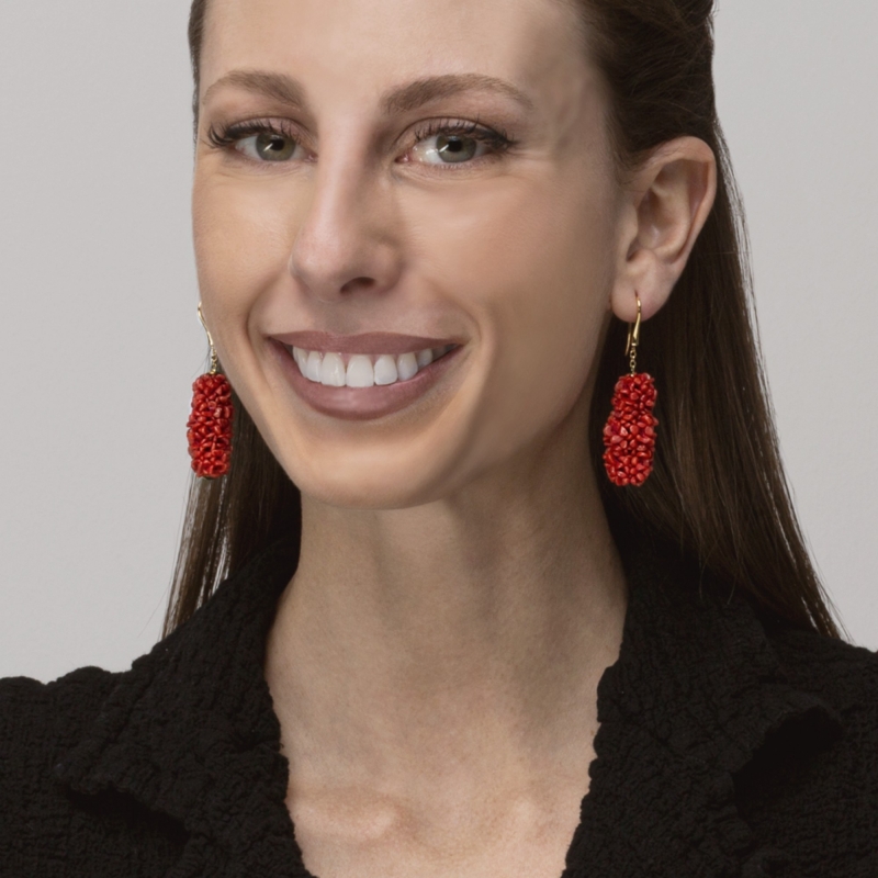 Pompon earrings
