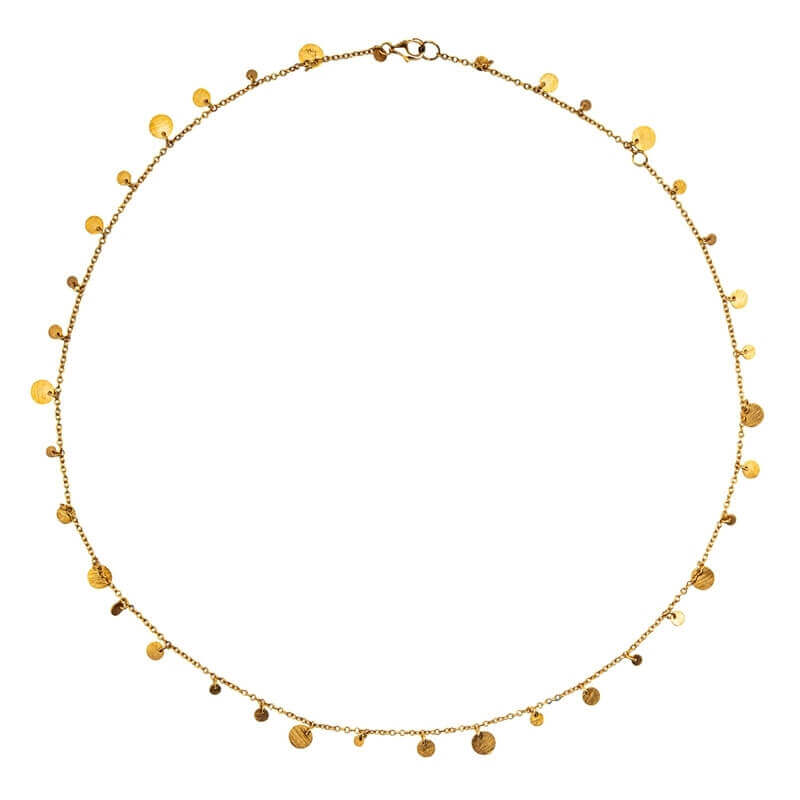 Multi Coin Yellow Gold Chain Necklace