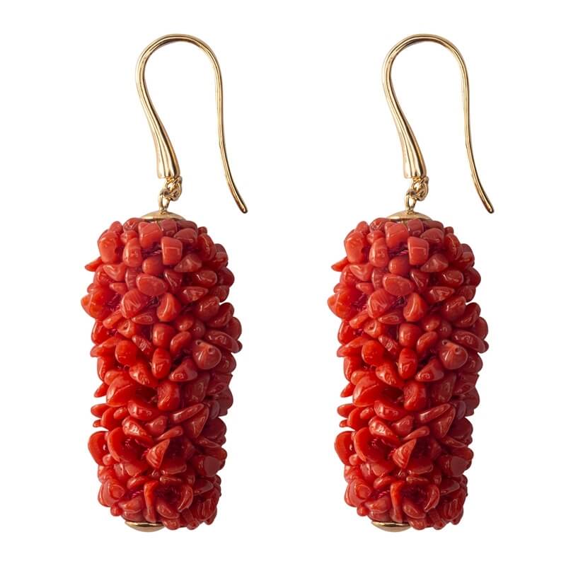 Pompon earrings
