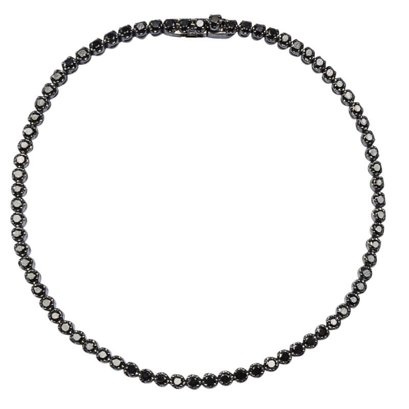 Black Diamond White Gold Tennis Bracelet